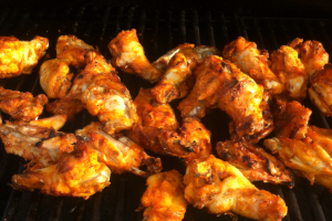 Baked Cajun Wings with Red Pepper Dip